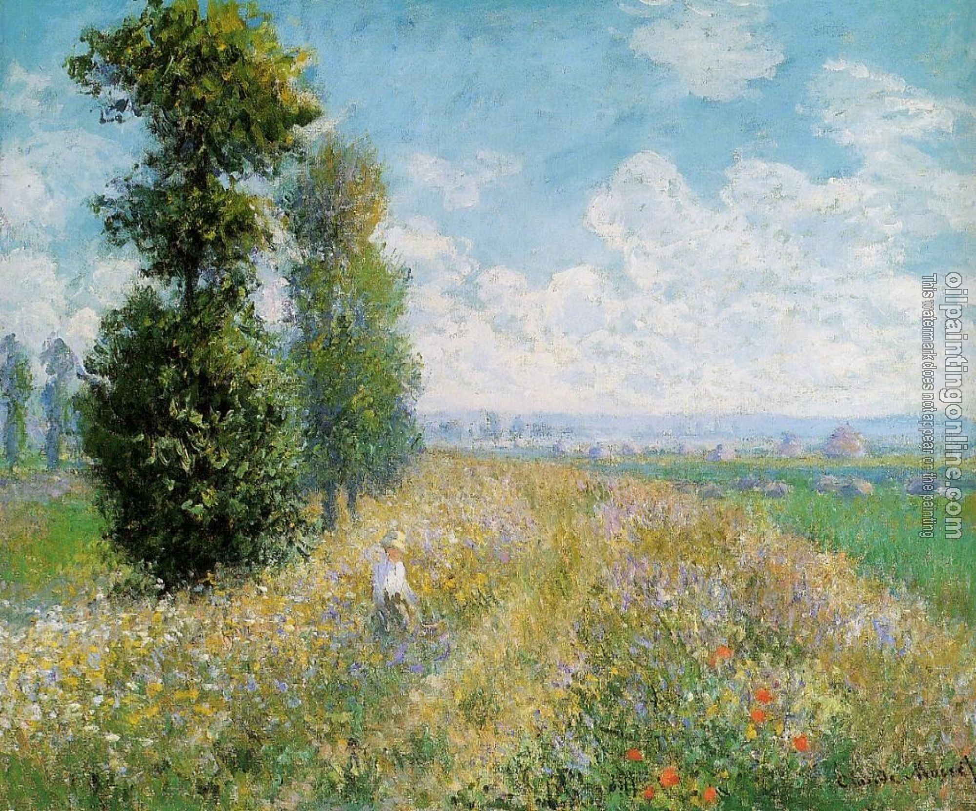 Monet, Claude Oscar - Meadow with Poplars